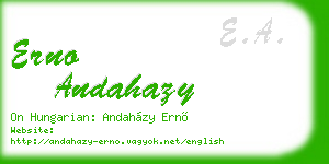 erno andahazy business card