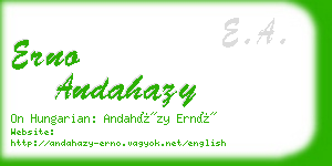 erno andahazy business card